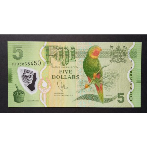 Fiji 5 Dollars 2012 Unc