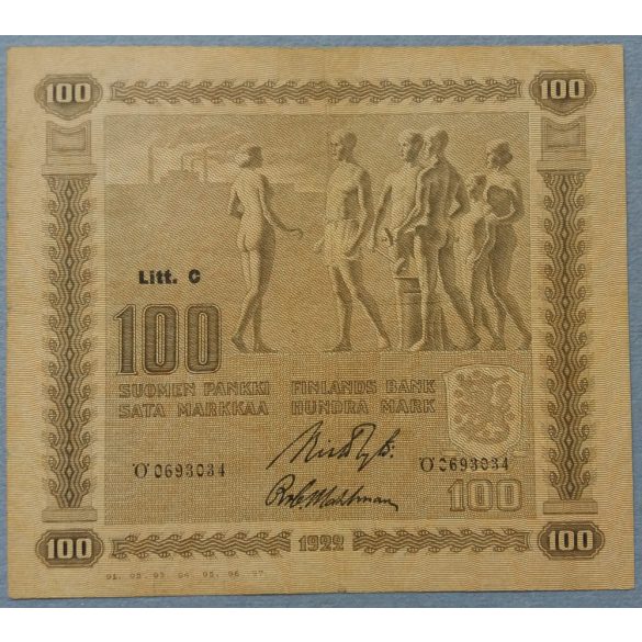 Finnország 100 Markkaa 1922 VF