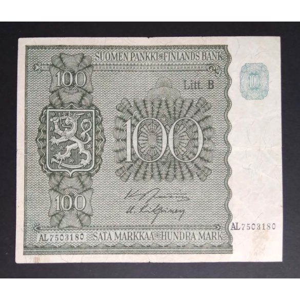 Finnország 100 Markkaa 1945 VF