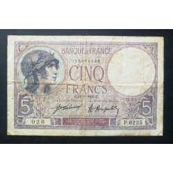 France 5 Francs 1921 VG+