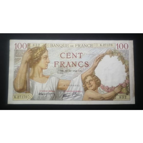 Franciaország 100 Francs 1941 XF