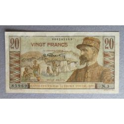 French Equatorial Africa 20 Francs 1947 restored
