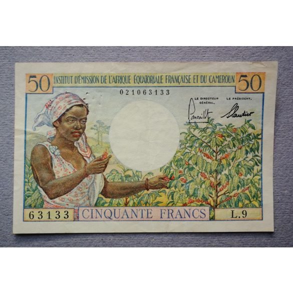 French Equatorial Africa Cameroon 50 Francs 1957 F