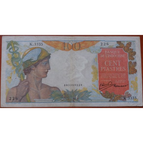 French Indochina 100 Piasters 1954 F