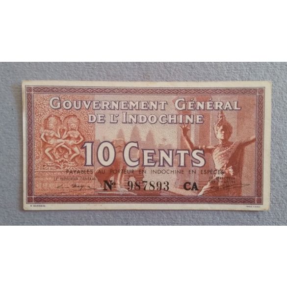 Francia Indokína 10 Cents 1939 Aunc