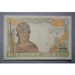 Francia Indokína 5 Piastres 1946 F