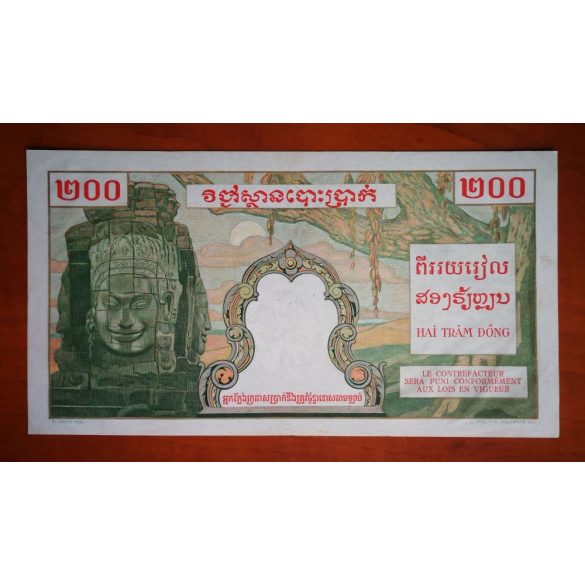 Francia Indokína 200 Piastres 1953 VF