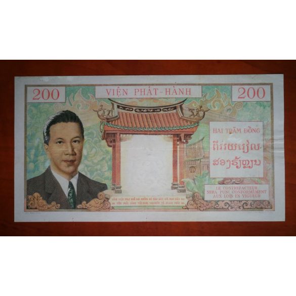 Francia Indokína 200 Piastres 1953 restaurált