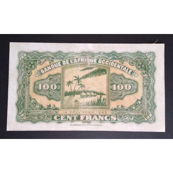 Francia Nyugat-Afrika 100 Francs 1942 restaurált