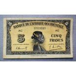 French West Africa 5 Francs 1942 F