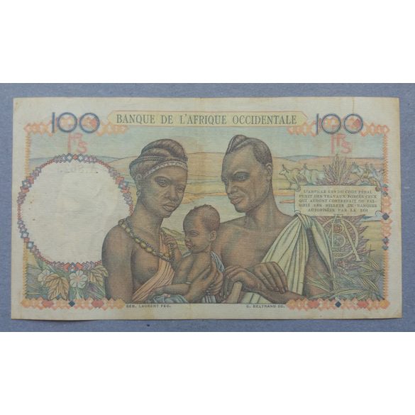 Francia Nyugat-Afrika 100 Francs 1950 F