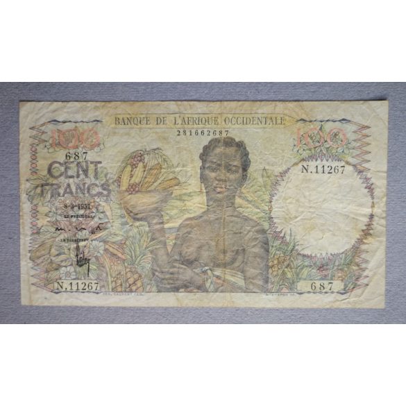 French West Africa 100 Francs 1951 F- 