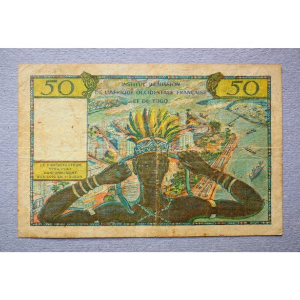 French West Africa TOGO 50 Francs 1956 F