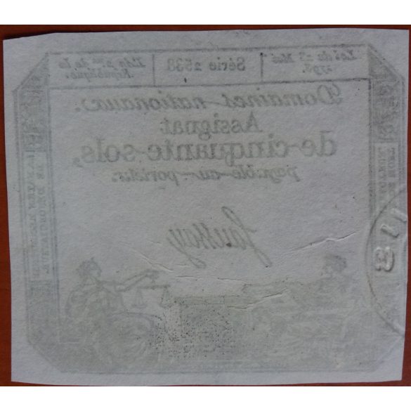 France Assignat 50 Sols 1793 aUNC