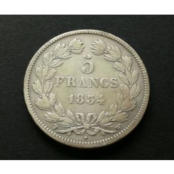 Franciaország 5 Francs 1834  24,8 g ezüst