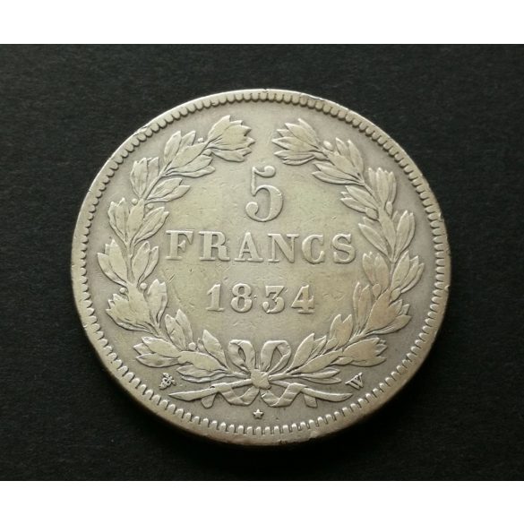 France 5 Francs 1834 24.8 g of silver