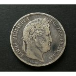 France 5 Francs 1841 24.8 g of silver