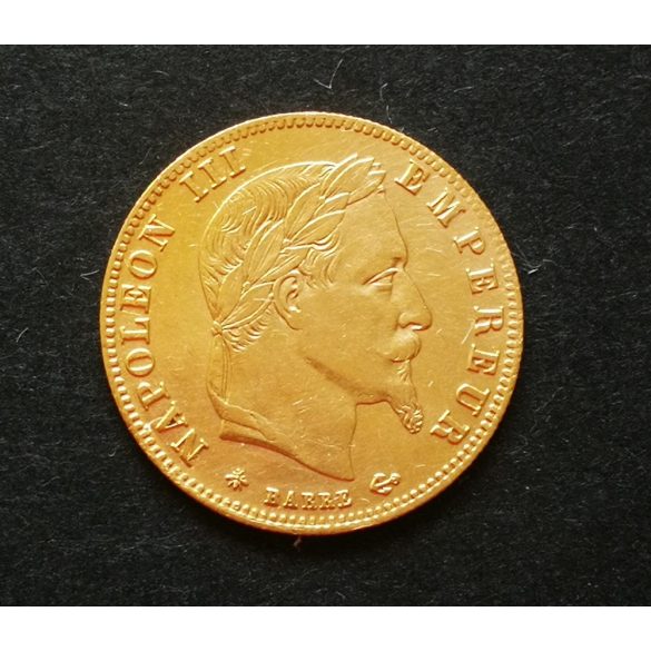 Franciaország III. Napoleon 5 Francs 1862 BB 1,61 g arany