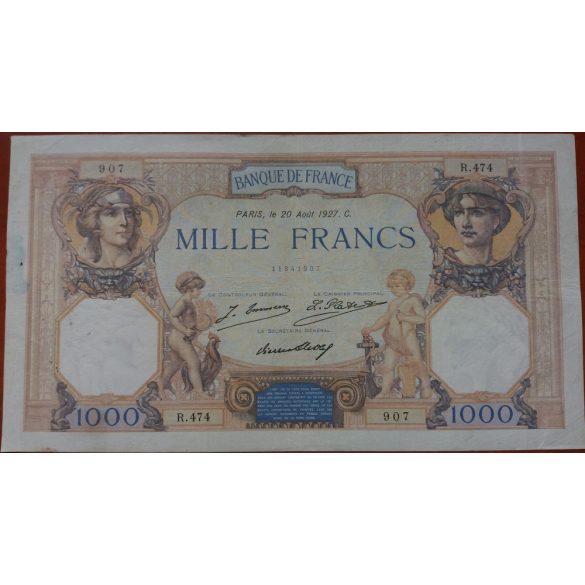 Franciaország 1000 Francs 1927 F+