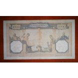 France 1000 Francs 1939 F