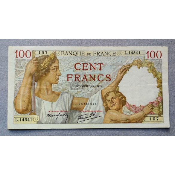 Franciaország 100 Francs 1940 F+