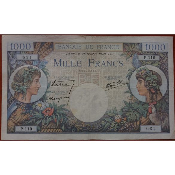 Franciaország 1000 Francs 1940 F-