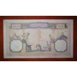 France 1000 Francs 1940 F