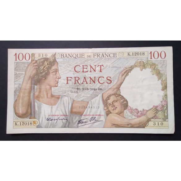 France 100 Francs 1940 VF