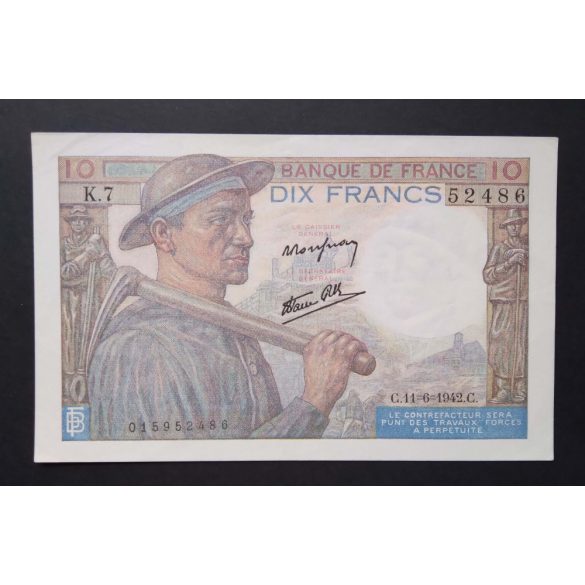 France 10 Francs 1942 XF