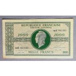 France 1000 Francs 1944 VF-