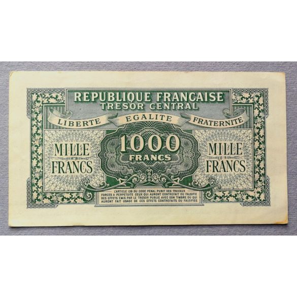 France 1000 Francs 1944 VF-