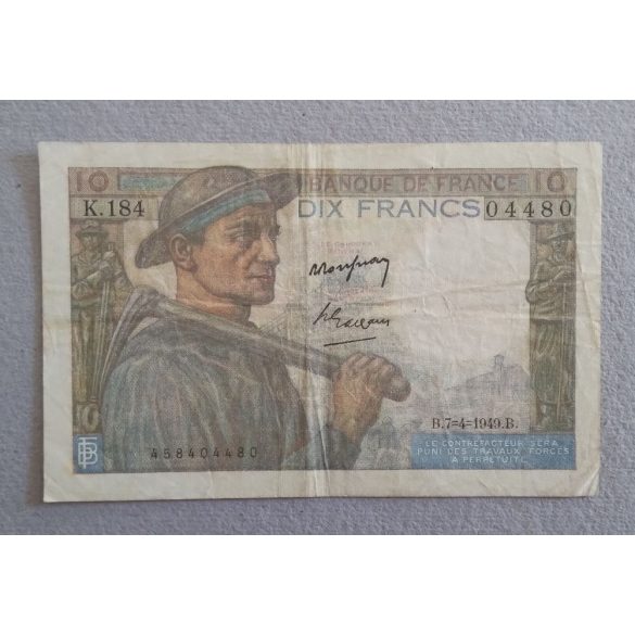 Franciaország 10 Francs 1949 F