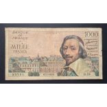 France 1000 Francs 1954 VG+