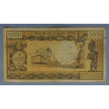 Gabon 5000 Francs 1974 F-