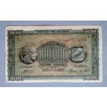 Greece 100000 Drahma 1944 F