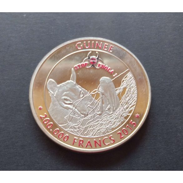 Guinea 200000 Francs 2015 Stop EBOLA UNC silver