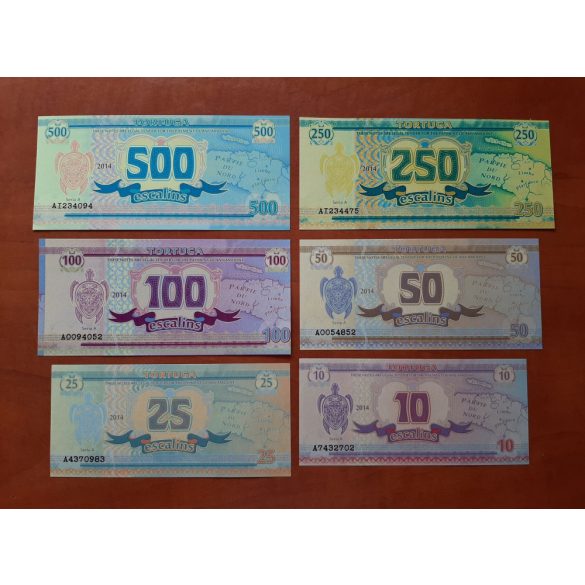 Haiti Tortuga 10-500 Escalins bankjegy sor 2014 magán kiadás