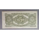 Dutch Indies Japanese Occupation 5 Gulden 1942 XF