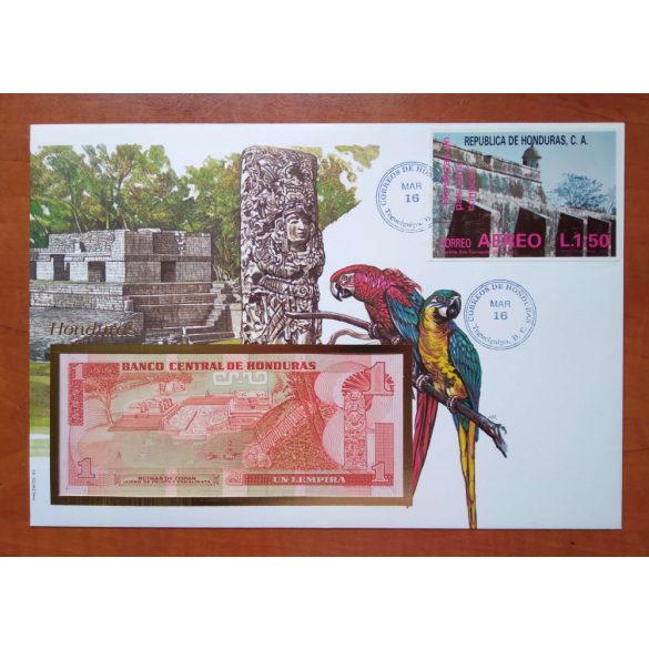 Honduras 1 Lempira 1989 UNC envelope banknote