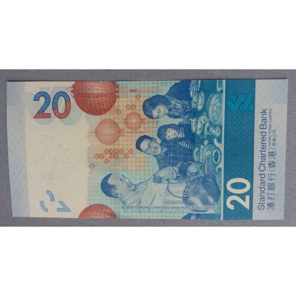 Hong Kong 20 Dollars 2018/20 SCB UNC