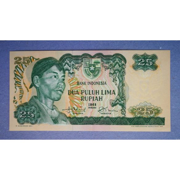 Indonézia 25 Rupiah 1968 Unc