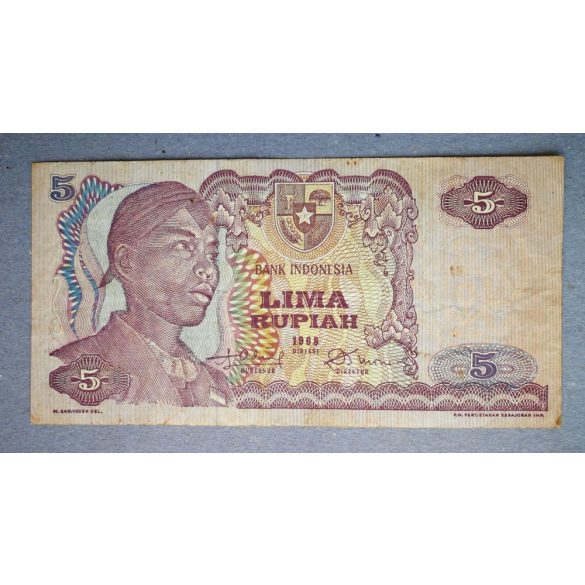 Indonézia 5 Rupiah 1968 F