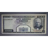 Iceland 1000 Kronur 1961 XF