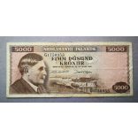 Iceland 5000 Kronur 1961 F