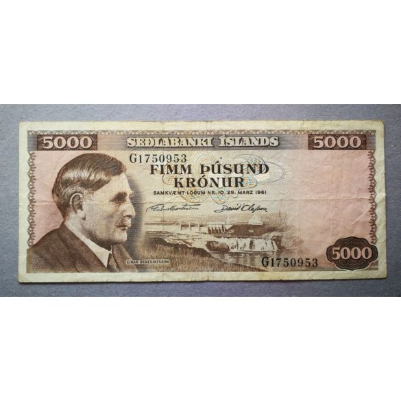 Izland 5000 Kronur 1961 F