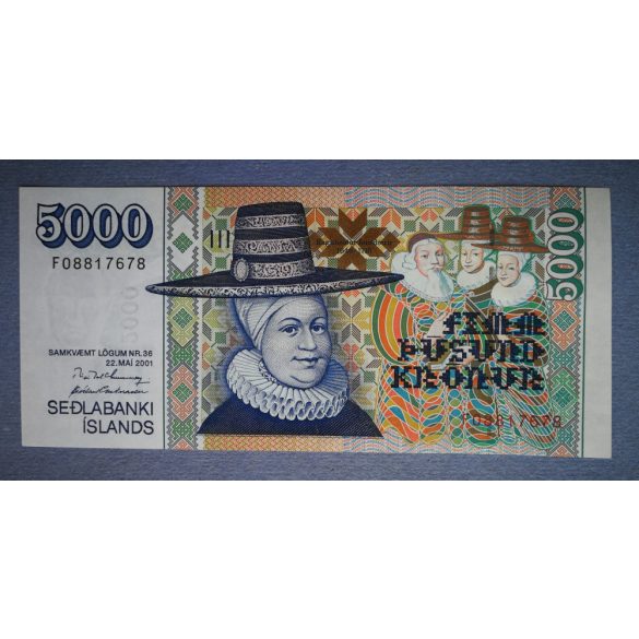 Iceland 5000 Kronur 2001 aUNC-