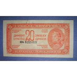 Yugoslavia 20 Dinara 1944 VF+