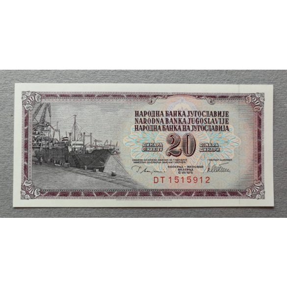 Jugoszlávia 20 Dinara 1978 Unc