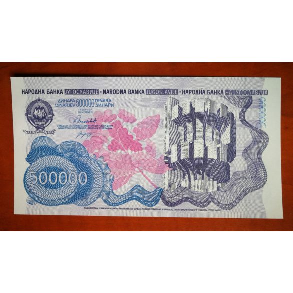 Jugoszlávia 500.000 Dinara 1989 UNC