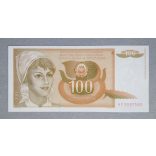 Yugoslavia 100 Dinara 1990 Unc